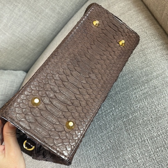 Custom made python skin brown purse NWOT - Picture 6 of 8